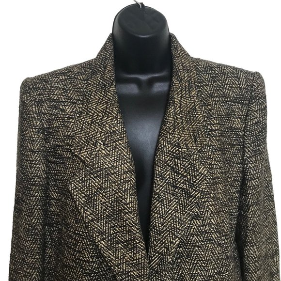 V.P. Collections Vintage Blazer Brown Multi Hand Woven Silk Tweed Size Medium - Picture 2 of 7